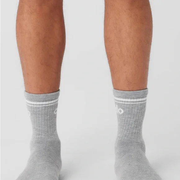 ALO Unisex Half-Crew Throwback Sock Sz S - Picture 3 of 8